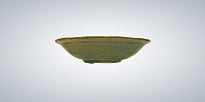 明青釉划花瓷盘-文物数字化